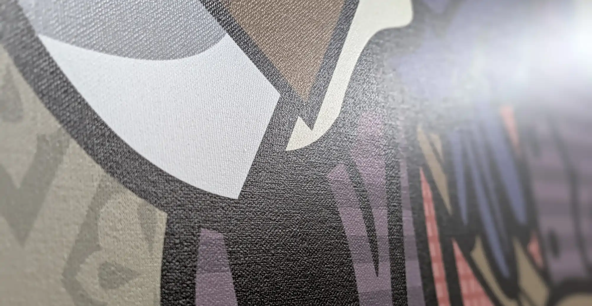 Close-up of canvas texture showing printed artwork detail — canvas printing by Picture This