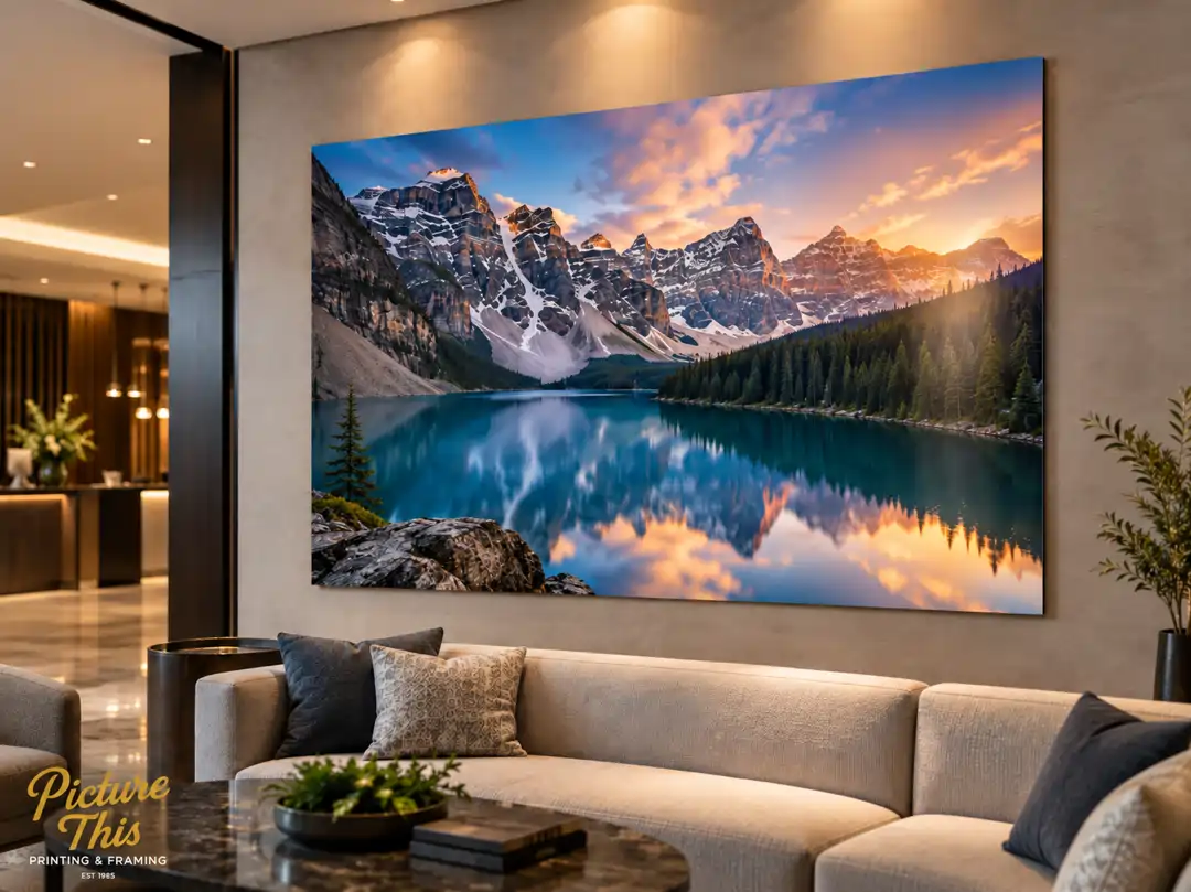 Dye-sublimation metal print on aluminum — frameless presentation by Picture This Framing, Fullerton CA