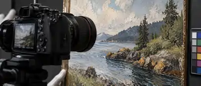 Professional fine art camera capture of an original painting at Picture This Framing in Fullerton