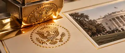 Foil stamp detail on mat or print