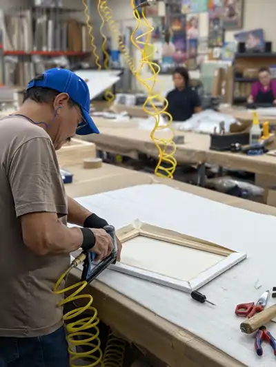 Frame assembly at Picture This Framing workshop