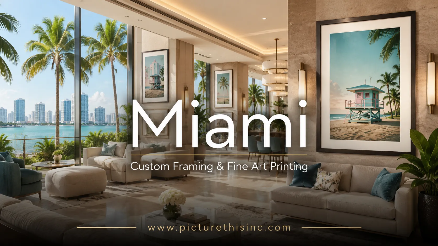 Miami custom framing and fine art printing for commercial hotel and hospitality art programs